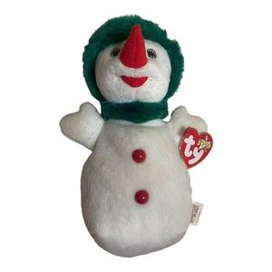 Ty Beanie Baby Snowgirl Green Hat DOB November 30, 2000